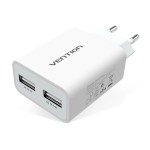 Сетевое зарядное устройство Vention Dual USB Charger 2USB 2.4A White (DC5200-W)