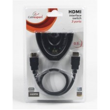 Кабель HDMI-HDMI 3x M/F v.1.4 Cablexpert 0.5m Black