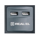 Сетевой фильтр REAL-EL RS-8F 8 розеток 2USB 3m 16A Black