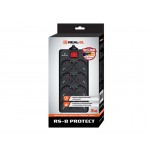 Сетевой фильтр REAL-EL RS-8 PROTECT 8 розеток 1.8m 16A Black