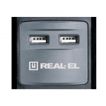 Сетевой фильтр REAL-EL RS-3 2USB CHARGE 3 розетки 1.8m 16A Black