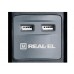 Сетевой фильтр REAL-EL RS-3 2USB CHARGE 3 розетки 1.8m 16A Black