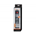 Сетевой фильтр REAL-EL RS-3 2USB CHARGE 3 розетки 1.8m 16A Black