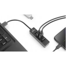 USB HUB REAL-EL HQ-174 4USB 2.0 USB-USB Black