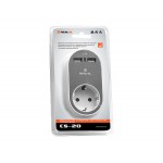 Сетевое зарядное устройство с розеткой REAL-EL CS-20 2USB 2.4A White/Grey