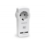 Сетевое зарядное устройство с розеткой REAL-EL CS-30 White