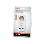 Сетевое зарядное устройство с розеткой REAL-EL CS-30 White