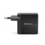 Сетевое зарядное устройство REAL-EL CH-350 QC3.0 2USB 3A Black