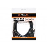 Кабель HDMI-DVI REAL-EL 1.8m Black