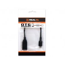 Кабель MicroUSB-OTG REAL-EL 0.1m Black (EL123500014)