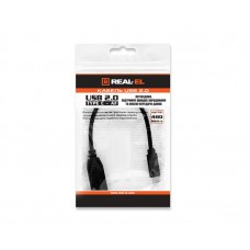 Кабель Type-C-OTG 2.0 AF REAL-EL 0.1m Black