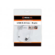 Кабель USB-Lightning REAL-EL 1m White (EL123500033)