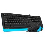 Комплект клавиатура + мышь A4Tech F1010 Black/Blue USB