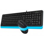 Комплект клавиатура + мышь A4Tech F1010 Black/Blue USB