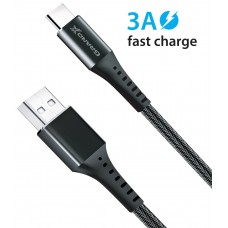 Кабель USB-Type-C Grand-X 3A 1.2m Fast Сharge Black (FC-12B)