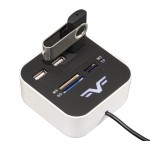 USB HUB Frime 3USB 2.0 USB-SD-TF Black/White (FHC-AllinOne3p2W)