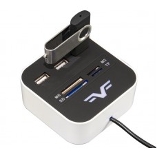 USB HUB Frime 3USB 2.0 USB-SD-TF Black/White (FHC-AllinOne3p2W)