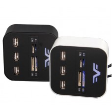 USB HUB Frime 3USB 2.0 USB-SD-TF Black/White (FHC-AllinOne3p2W)