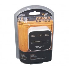 USB HUB Frime 3USB 2.0 USB-SD-TF Black/White (FHC-AllinOne3p2W)