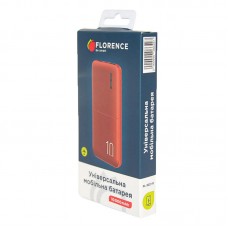 УМБ Power Bank Florence T-Win 10000mAh 2USB 2A Red (FL-3021-R)