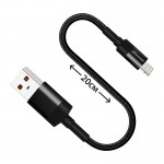 Кабель USB-Lightning Grand-X 0.2m Black (FM-20L)