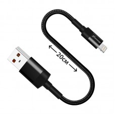 Кабель USB-Lightning Grand-X 0.2m Black (FM-20L)