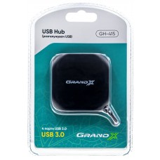 USB HUB Grand-X USB-USB 4USB 3.0 GH-415 Black