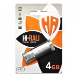 Флешка USB 2.0 4GB Hi-Rali Rocket Series Silver (HI-4GBVCSL)