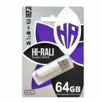 Флешка USB 64GB Hi-Rali Rocket Series Silver (HI-64GBVCSL)