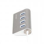 USB HUB Maxxter USB-USB 4USB 3.0 Silver (HU3A-4P-01)