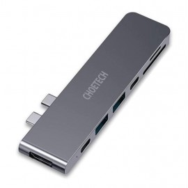 USB HUB Choetech HUB-M14 7в1 2USB 2Type-C Type-C-HDMI-SD-TF-USB Multiport Adapter Grey