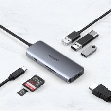 USB HUB Choetech HUB-M19 7в1 3USB 1Type-C Type-C-HDMI-USB-SD-TF Multiport Adapter Grey