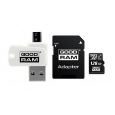 Карта памяти MicroSDXC 128GB UHS-I Class 10 GoodRam + Adapter SD + OTG Card reader (M1A4-1280R12)