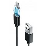 Кабель USB-Lightning Grand-X Magnetic 1m Black (MG-01L)