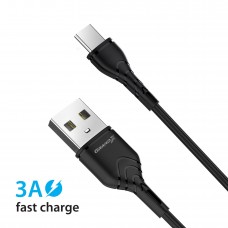 Кабель USB-Type-C Grand-X 3A 1m Fast Сharge Black (PC-03B)