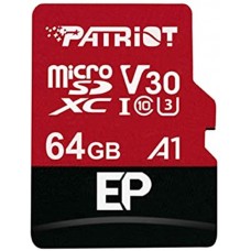 Карта памяти MicroSDXC 64GB UHS-I/U3 Class 10 Patriot EP A1 R100/W80MB/s + Adapter SD (PEF64GEP31MCX)
