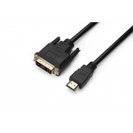 Кабель HDMI-DVI ProLogix Premium Single Link 18+1 V1.3 0.5m Balck (PR-HDMI-DVI-P-01-30-05m)