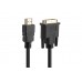 Кабель HDMI-DVI ProLogix Premium Single Link 18+1 V1.3 0.5m Balck (PR-HDMI-DVI-P-01-30-05m)