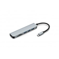 USB HUB ProLogix 6в1 3USB 3.1 Type-C-HDMI-SD-TF-USB Grey (PR-WUC-104B)