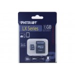 Карта памяти MicroSDHC 16GB UHS-I Class 10 Patriot LX + Adapter SD (PSF16GMCSDHC10)