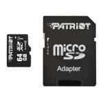 Карта памяти MicroSDXC 64GB UHS-I Class 10 Patriot LX + Adapter SD (PSF64GMCSDXC10)
