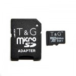 Карта памяти MicroSDHC 64GB UHS-I U3 Class 10 T&G + Adapter SD (TG-64GBSDU3CL10-01)