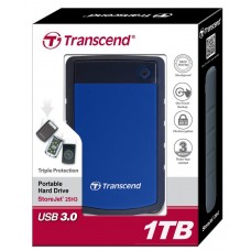 Внешний жесткий диск HDD 2.5" USB 1Tb Transcend StoreJet 25H3B Black/Blue (TS1TSJ25H3B)