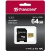 Карта памяти MicroSDXC 64GB UHS-I U3 Class 10 Transcend 500S + Adapter SD (TS64GUSD500S)