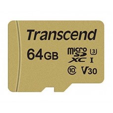 Карта памяти MicroSDXC 64GB UHS-I U3 Class 10 Transcend 500S + Adapter SD (TS64GUSD500S)