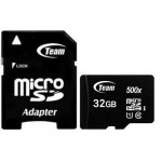 Карта памяти MicroSDHC 32GB UHS-I Class 10 Team Black + Adapter SD (TUSDH32GCL10U03)