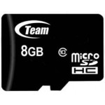 Карта памяти MicroSDHC 8GB Class 10 Team + Adapter SD (TUSDH8GCL1003)