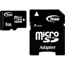 Карта памяти MicroSDHC 8GB Class 4 Team + Adapter SD (TUSDH8GCL403)