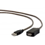 Удлинитель USB-USB 2.0 активный Cablexpert 5m Black (UAE-01-5M)
