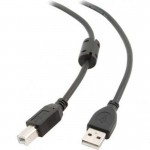 Кабель USB-Type-B 2.0 AM-BM Maxxter 3m ферритовый фильтр пакет Black